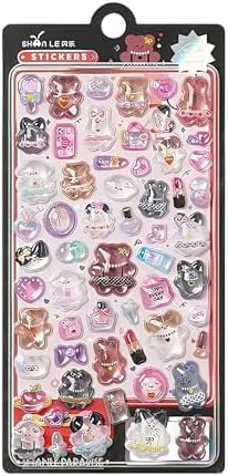 3D Puffy Stickers, Kawaii Resin Decorative Stickers for Phone Case, Notebook, Scrapbooking (Style Bear)