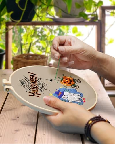 TINDTOP Halloween Embroidery Kit for Adult, Embroidery DIY Starter Kit