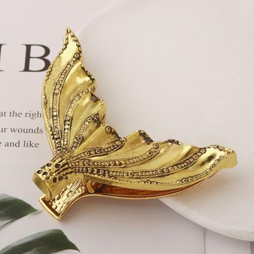 Vintage Crocodile Head Journal Clip - 3.4 Inch Heavy Duty Alligator Metal Book Clip Pin, Solid Decorative Bookmark Paper Organizer Notebook Holder Planner for Home Office Desk