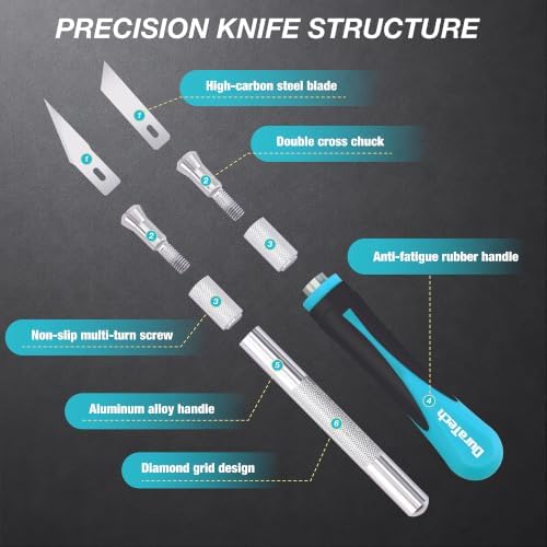 DURATECH 16-Piece Exacto Knife Set for Crafting, Modeling, Pumpkin Carving