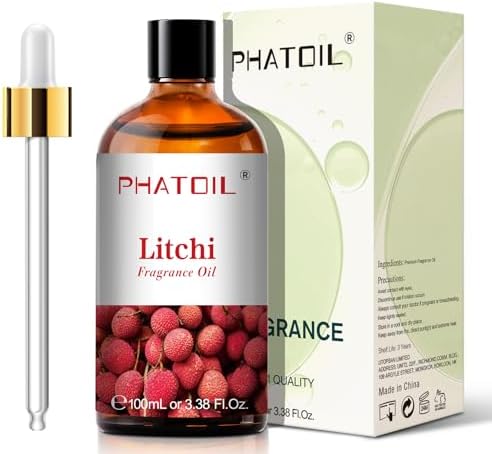 PHATOIL Litchi Fragrance Oil for Diffuser Aromatherapy 3.38FL.OZ | Long Lasting Scented Oils For Humidifier, Air Freshener, DIY Soap Candle, Scent Project Making, Aroma Oil for Home Freshening