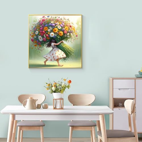 Ekuxom Diamond Art Kits for Adults-5D Flower Diamond Painting 14x14 inch