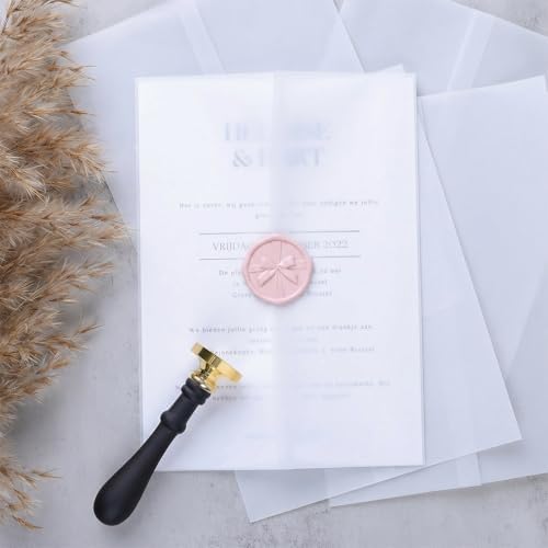 UNIQOOO 3D Relief Wax Seal Stamp, Ribbon Bow Brass Head with Wood Handle, Aesthetic Floral Sealer for Wedding Invitations, DIY, Gift Wrapping, Envelopes, Christmas Cards