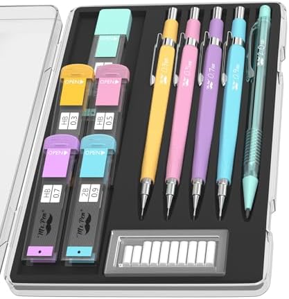 Mr. Pen- Pastel Mechanical Pencil Set, 5 Mechanical Pencils (0.3, 0.5, 0.7