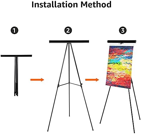 Amazon Basics Height Adjustable Aluminum Flipchart Easel Stand, Portable, for Whiteboard, Flip Chart, Poster Boards, Paper Pads and Signage, 35 x 2 x 28 Inches, Black