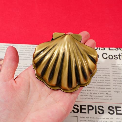 Vintage Shell Metal Binder Clip, Gold Book Clip for Journal & Desk