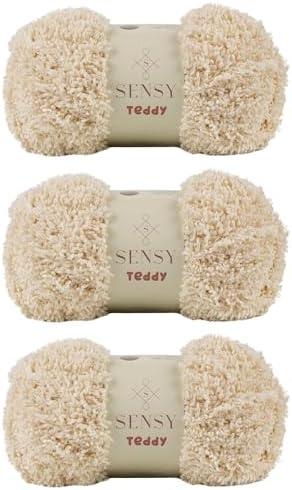 S Sensy Teddy - Micro Polyester Amigurumi Yarn 3 Skeins Beige 109 Yards 4oz