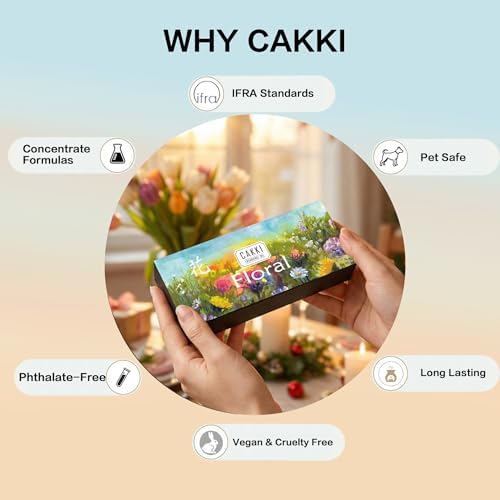 CAKKI Essential Oils for Diffusers for Home, Floral Fragrance Set, 6x10ml