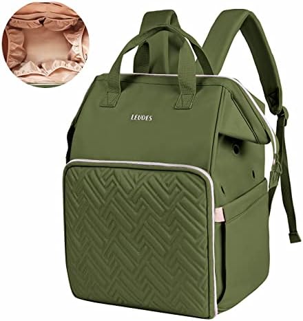Leudes Knitting Bag Backpack,Yarn Storage Organizer Large Crochet Bag Tote Christmas Gift Yarn Holder Case for Carrying Projects,Knitting Needles (Army Green)