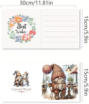 LSQFS Diamond Painting Christmas Greeting Cards 6 Pack with Envelopes