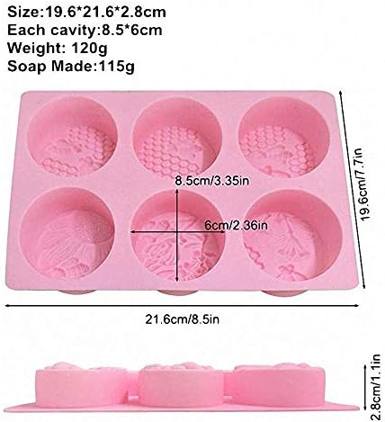 3Pcs/Set Honey Bee Silicone Soap Molds, 3D Bee Honeycomb Chocolate Candy Molds Silicone Oval Molds Beehive Cake Baking Pan Homemade Craft Beeswax Bath Bomb Lotion Bars Mold