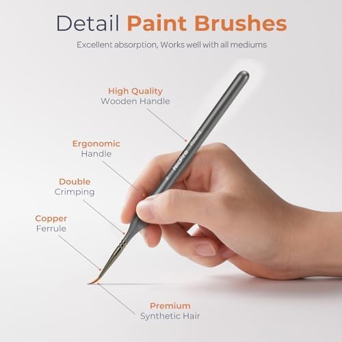 Nicpro 22 PCS Miniature Paint Brushes & Dry Brush, Model Paint Brush Set