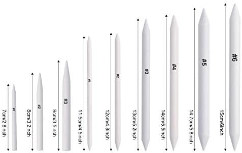 FEBSNOW 12Pcs Blending Stumps and Tortillions Sticks for Art Drawing