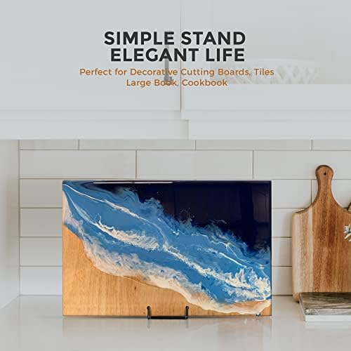 TR-LIFE 4 Pack 8 Inch Large Plate Stands for Display - Holder Stand + Metal Frame for Picture, Book, Decorative Platter, Photo Easel
