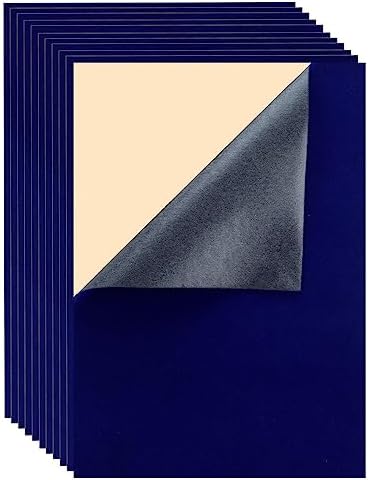 Mesheshe 10PCS Self Adhesive Felt, DIY Self Adhesive Fabric for Art & Crafts, Peel and Stick Felt for Drawer/Jewelry Box Felt Liner, A4 Size (8.3" x 11.8", Blue)