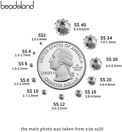 Beadsland Hotfix Rhinestones Bulk, Crystal, SS10, 14400pcs
