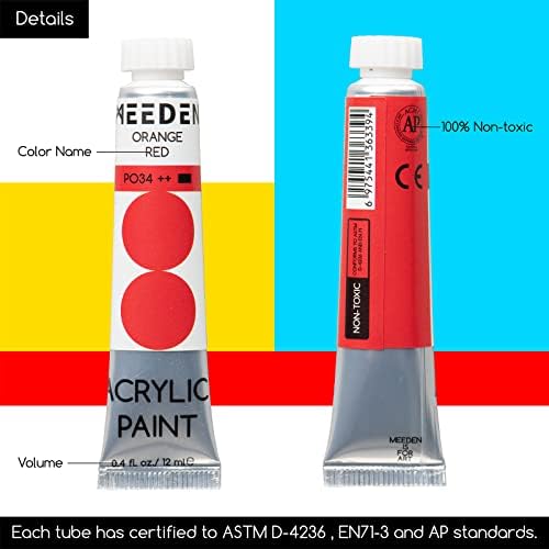 MEEDEN Heavy Body Acrylic Paint: 100 Colors Art Paint Tubes for Canvas