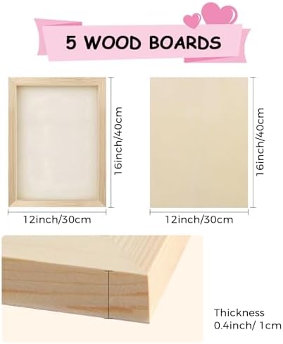 5 Pack 12x16 Inch Unfinished Square Wood Panels for DIY Painting Crafts