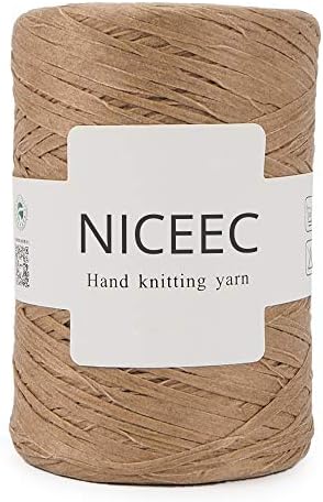 NICEEC Kraft Paper Ribbon Yarn 474yds/5.3oz - Khaki