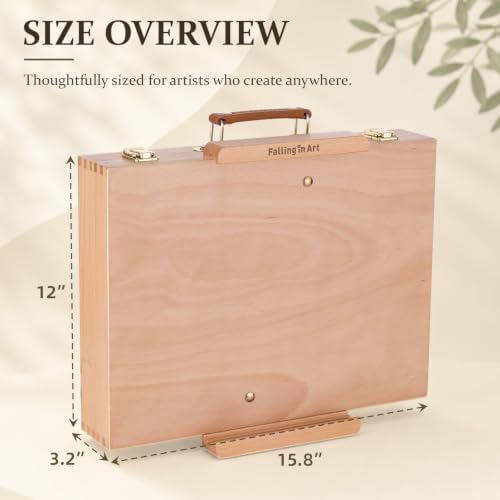 Falling in Art Portable Beech Wood Tabletop Art Easel Box