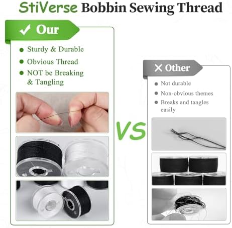36pcs 18White+18Black 40S/2 Prewound Bobbin Thread Set