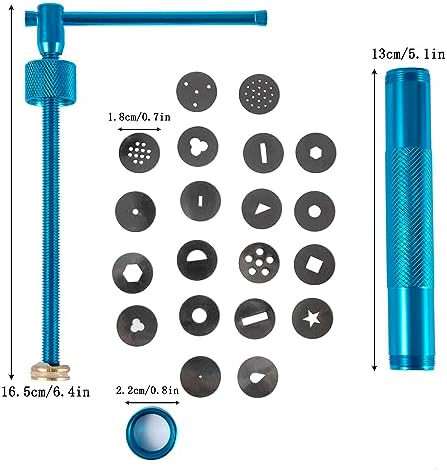 Stainless Steel Clay Extruder Sugar Paste Extruder Cake Fondant Decorating Tool Set Ceramics & Pottery Clay Extruders Mixers & Presses (Blue)