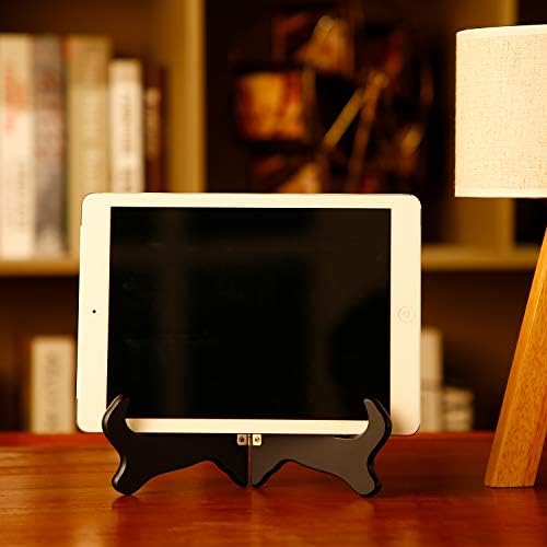 Tatuo 2 Packs Wooden Plate Stands for Display Easel Holders, 8 Inch, Black