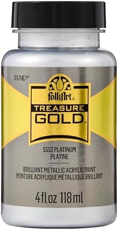 FolkArt Treasure Gold Brilliant Metallic Paint, 4 oz, Platinum