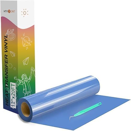 HTVRONT Heat Transfer Vinyl Sky Blue HTV Rolls, 12" x 20ft