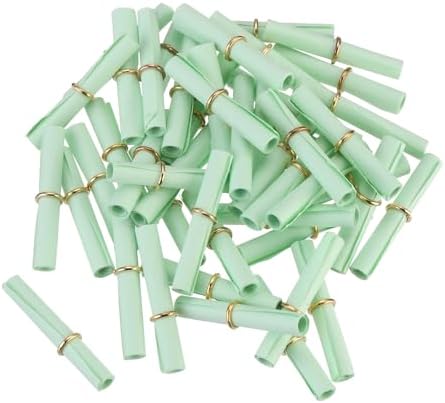 MECCANIXITY Mini Vintage Message Scrolls, 100pcs Valentine & Lucky Wish Paper Rolls for Party & Birthday, Grass Green
