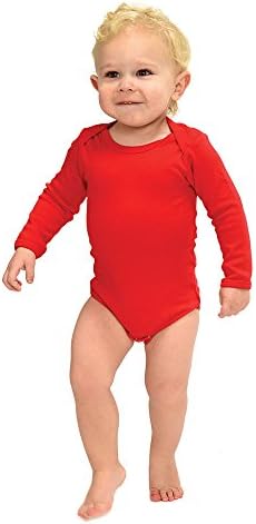Monag Long Sleeve Baby Bodysuit, Long Sleeve Blank Solid Color Baby One-Piece, 100% Cotton Infant Bodysuit, Creeper