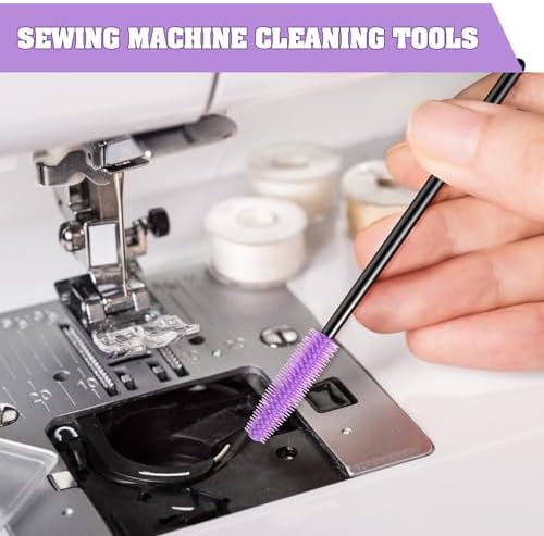20 Pcs Sewing Machine Cleaning Brushes Reusable Silicone Cleaner,Black, Purple