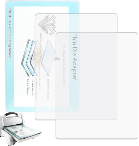 3Pcs/Set Standard Cutting Pads and Thin Die Adapter for Die-Cutting Machine, Clear Polycarbonate CuttingPads Compatible with Big Shot Die Cuts Machine, Cutting Plates for Embossing Scrapbooking Crafts