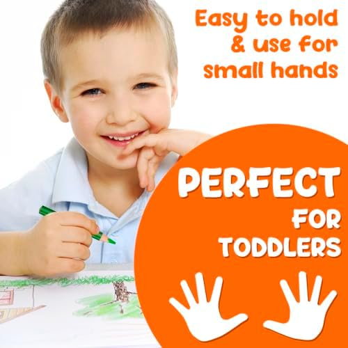 Jumbo Fat Triangle Colored Pencils for Kids, Toddler Pencils Set of 10
