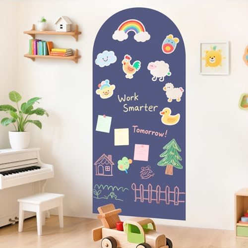 Arch Magnetic Wall Decal 39.3x17.5 Inch Magnetic Chalk Board Sticker Magnet Chalkboard for Wall Peel and Stick Self Adhesive Blackboard Multifunctional for Playroom Home Office