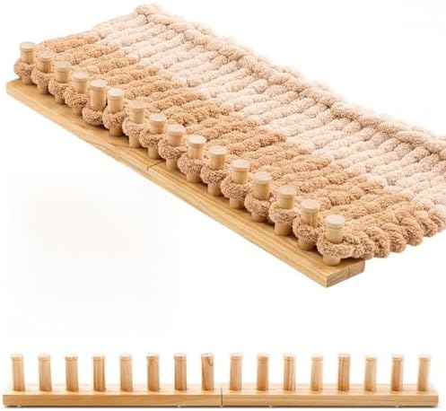 Novabright 28" Chunky Knitting Loom, Foldable Chunky Yarn Loom Adjustable DIY Blanket Knitting kit for DIY Scarves, Pillows, Home Decor, Yarn Craft, Beginner, Portable Hand Weaving Kit