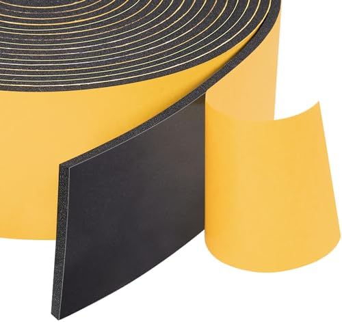 Yotache Neoprene Weather Stripping 2" W X 1/8" T, 16 Ft Length