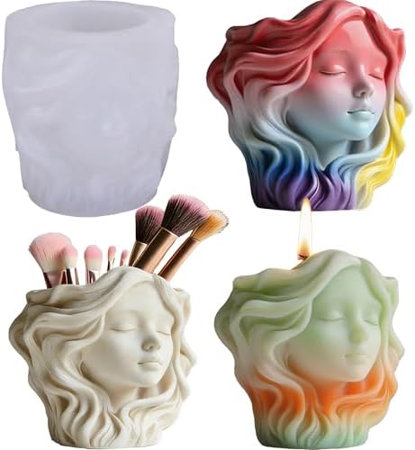 3D Face Resin Casting Molds, Head Planter Silicone Molds for Epoxy
