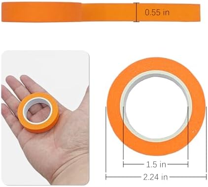 UMETDO 8PCS Colored Masking Tape - Orange Painters Tape, Tape for Kids Art Supplies, Great for Crafts, Labeling, DIY Decorative, 1/2 Inch Colored Tape Rolls- Tiny Size