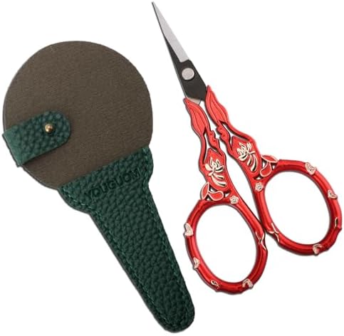 YOUGUOM Small Sewing Scissors with Cover, Needlework Shears