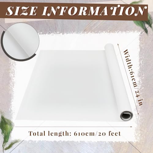 Kinlop 24 Inch X 20 Feet Double Primed Cotton Canvas Roll, White