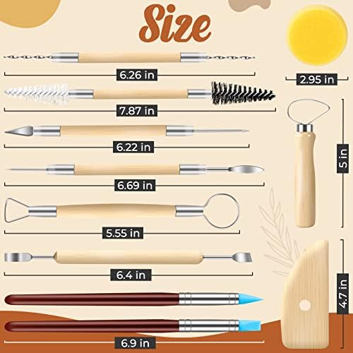 JETMORE 35 Pcs Clay Sculpting Tool Kit, Clay Cutters, Pottery Tools for DIY | Clay tools support carving, shaping and detailing, Sculpting tools suit pottery, ceramics, molding and polymer clay projects