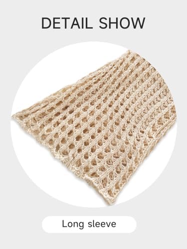 KEOMUD Women Crochet Tops Y2K Hollow Knit Bolero Shrug