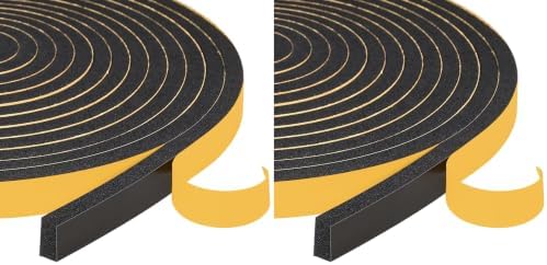Yotache Weather Stripping Door Seal Strip 1/2 x 1/4 inch, 2 Rolls x 13Ft, New Adhesive Foam Insulation Tape for Door Frames, Windows, Total 26Ft (Pack of 2)