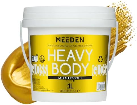 MEEDEN Metallic Gold Acrylic Paint: 1L /33.8oz Gold Paint Gloss Finish