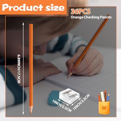 36 Pack Orange Colored Pencils for Kids, Pre-sharpened Art Pencils Back to School Supplies Set, Drawing Sketching Pencils for Students, Teachers, Classroom