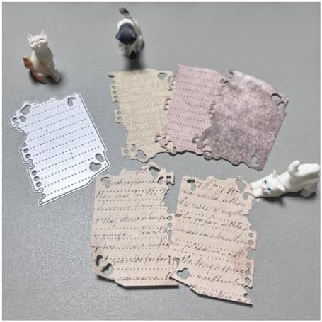 Scrapbooking Die-Cuts, Layer Frame Net Set Metal Cutting Dies for Card Making, Paper Craft Template, Background Embossing Stencils, DIY Album Décor (Vintage Letter Paper-4.8x7.2cm)