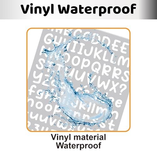 2688 Pcs Alphabet Stickers 24 Sheets Small Letter Stickers,0.5'' Self-Adhesive Vinyl Waterproof Alphabet Number,Labels DIY Crafts Art Making,Windows, Doors, Signs,Notebook (White)