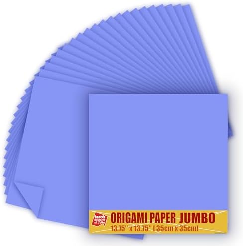 [Taro's Origami Studio] TANT Jumbo 13.75 Inch (35 cm) Double Sided Single Color (Light Puple) 20 Sheets (All Same Color) for Beginner to Expert (Made in Japan)