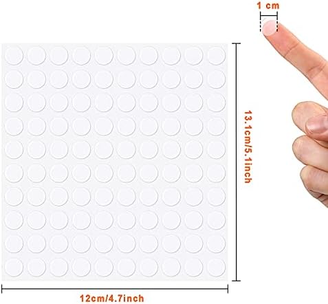 Zonon 1000 Pcs Double Sided Adhesive Dots Clear Glue Point Tape Stickers Balloon Glue Round Mini No Traces Adhesive Sticker Dot Sticker for Classroom Decor Craft DIY Office (0.39 Inch/ 10 mm)